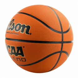 Balón de Baloncesto Wilson NCAA Legend Blanco Naranja Piel Cuero Sintético 7