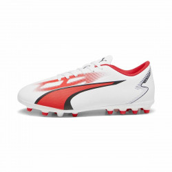 Botas de Fútbol para Niños Puma Ultra Play MG Blanco Rojo