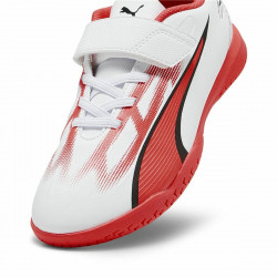 Zapatillas de Fútbol Sala para Niños Puma Ultra Play It V Rojo Blanco Unisex