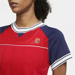 Camiseta de Manga Corta Mujer Nike Tenis Azul Rojo