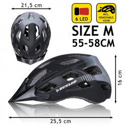 Casco de Ciclismo para Adultos Dunlop M Negro Luz LED