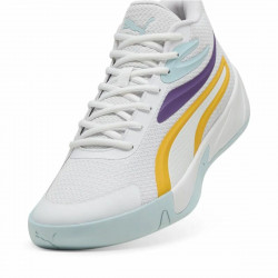 Zapatillas de Baloncesto para Adultos Puma Court Pro Blanco Amarillo